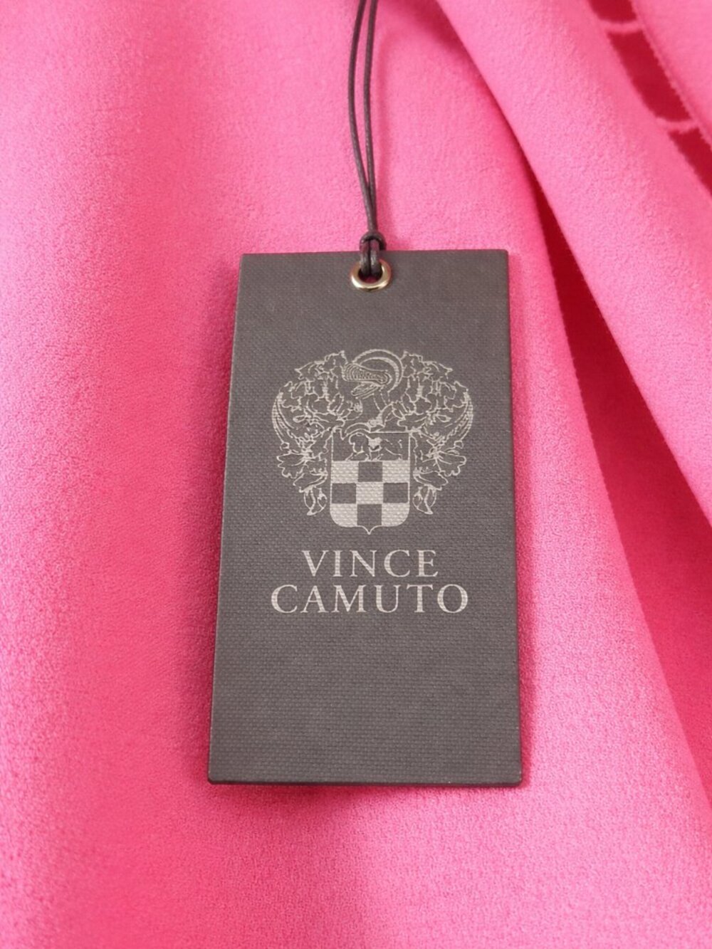 Hot Pink Statement Mini Dress Vince Camuto Eyelet Sleeve NWT - Picture 9 of 11